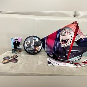 Jujutsu Kaisen Collectibles - Wall Clock, Pillow Cover, Pin-Back Button, Frame